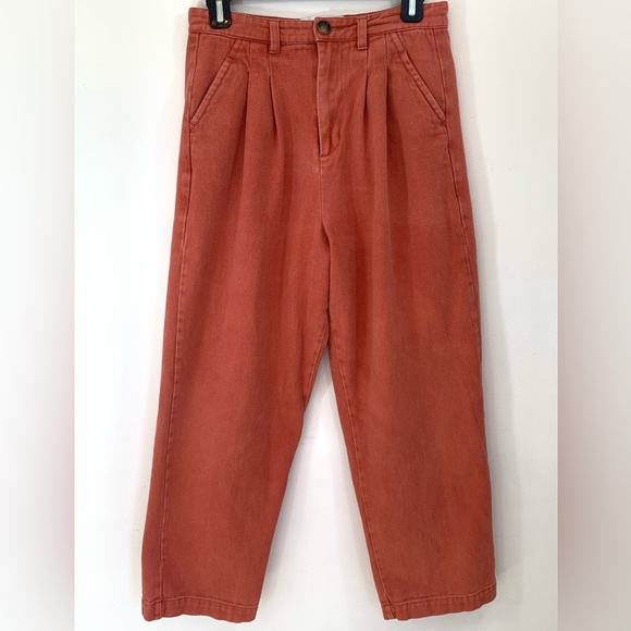 L.F.MARKEY rust wide legs with high waist trouser pants.Size 6.Color:red/orange - Picture 2 of 8